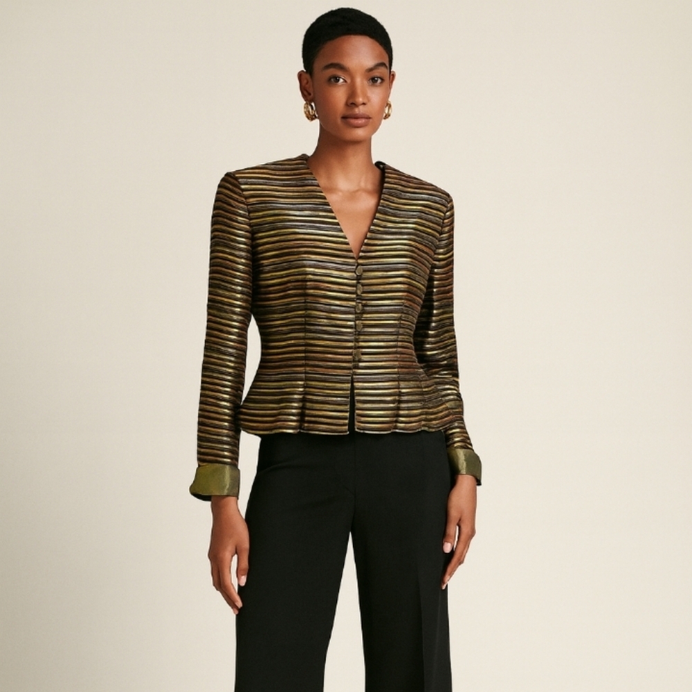 Striped Metallic Blazer